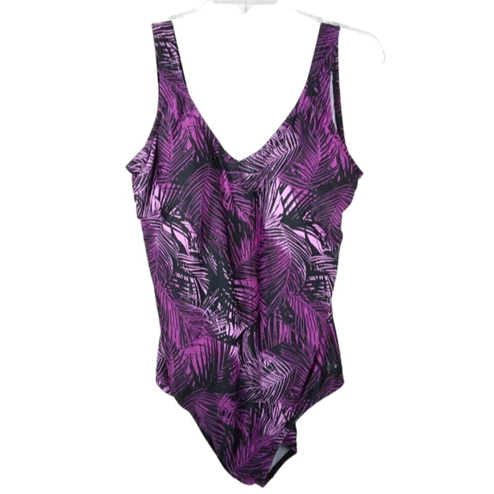 Swimsuit for All Aquabelle One Piece Swimsuit Purple size 16
